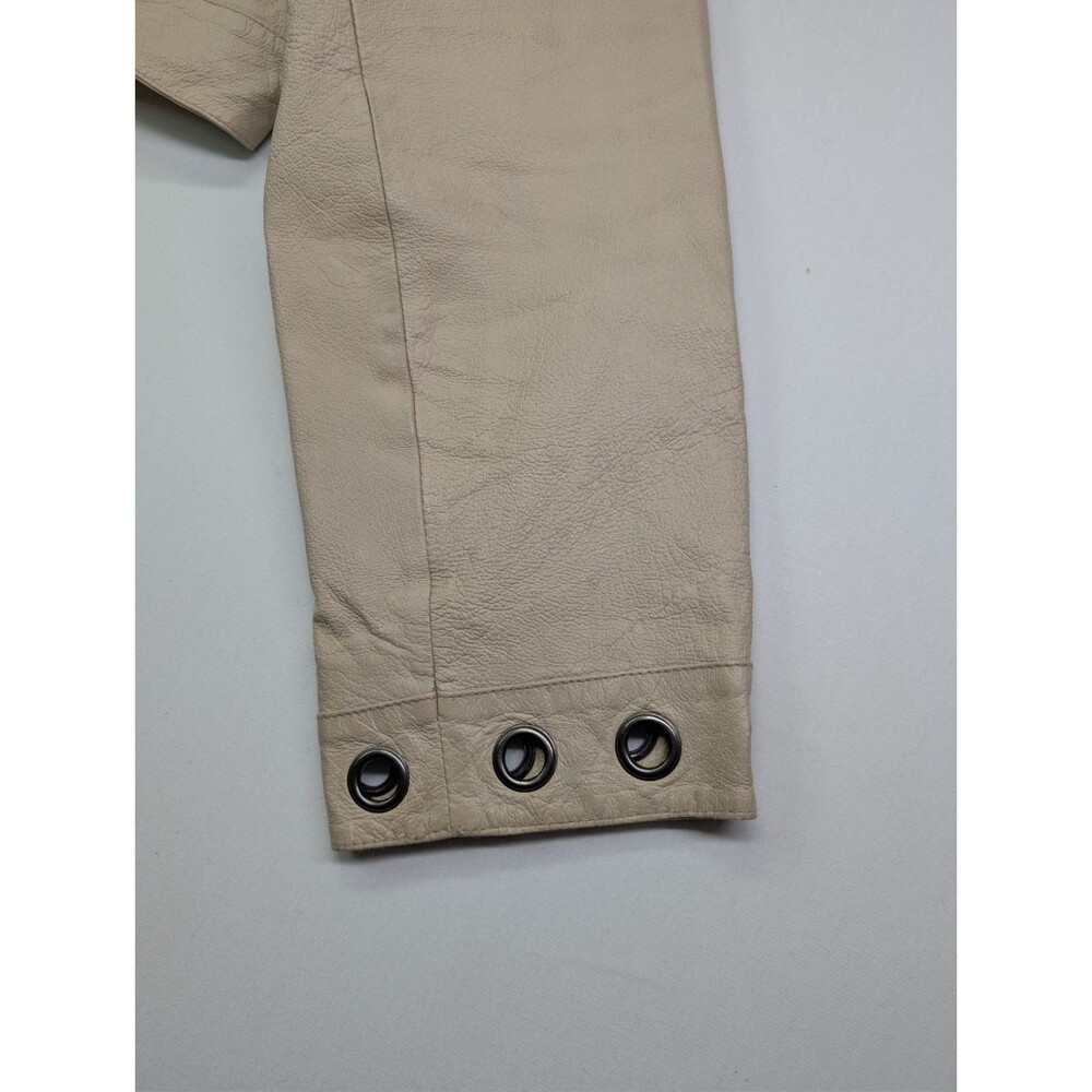 Ashley Stewart Cream Leather Jacket Women's Plus Size 1X - Picture 7 of 16
